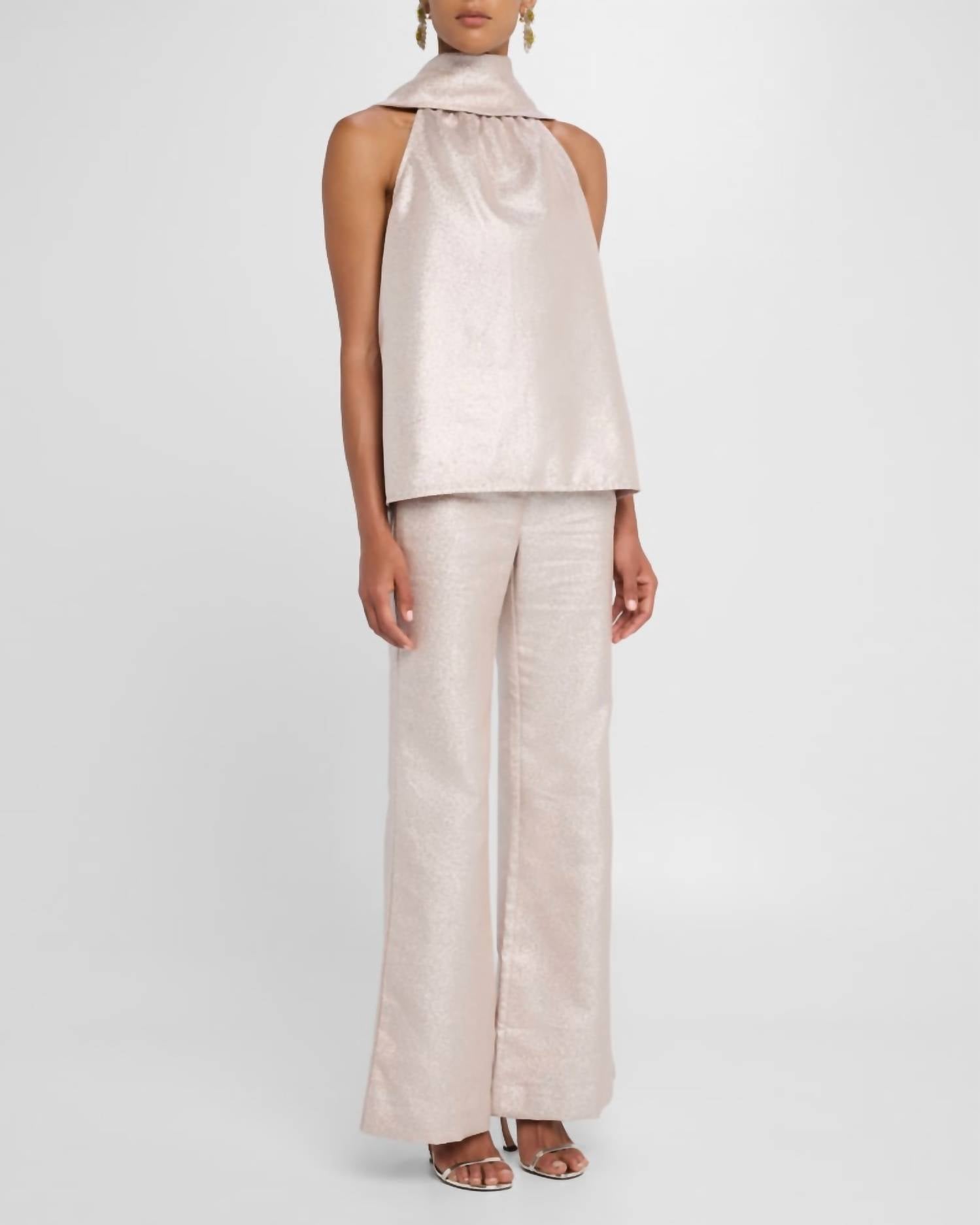 TOCCIN Hattie Sleeveless Tie Neck Top in rose - women's blouse