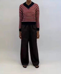 Rosie Assoulin - Striped V Neck Sweater