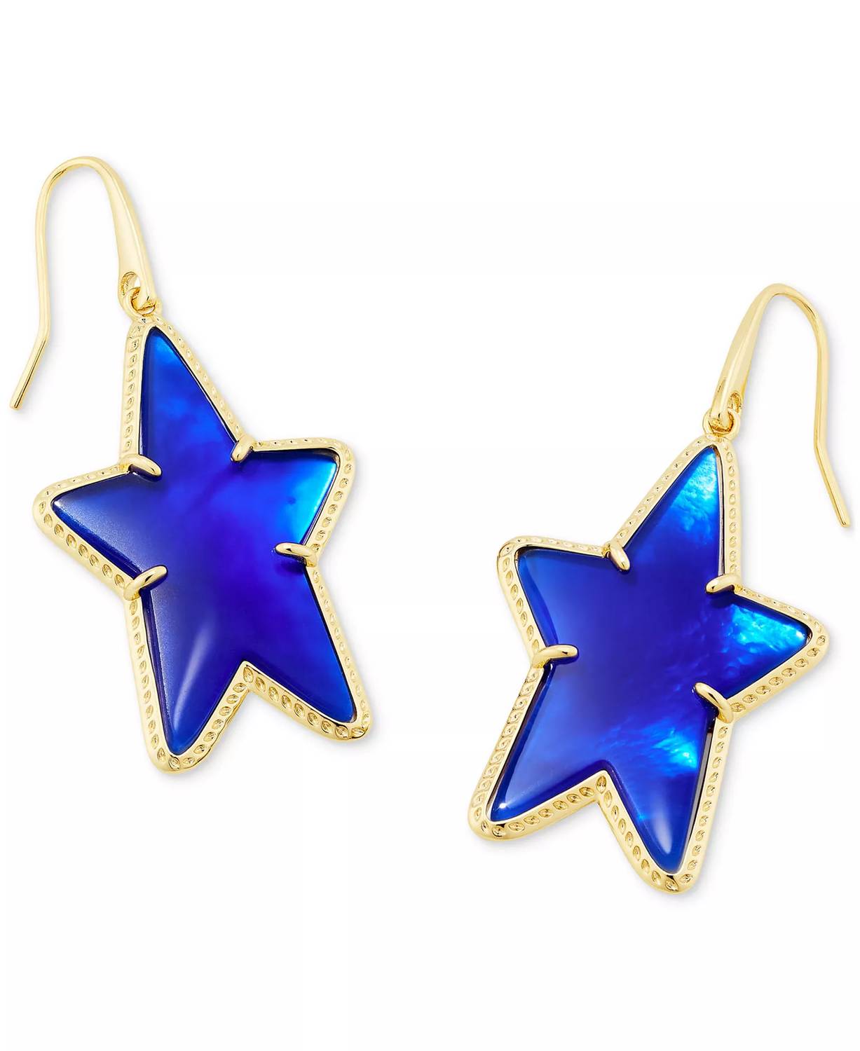 Kendra Scott Women's Ada Star Small Drop Earrings in gold cobalt blue illusion - women's jewelry