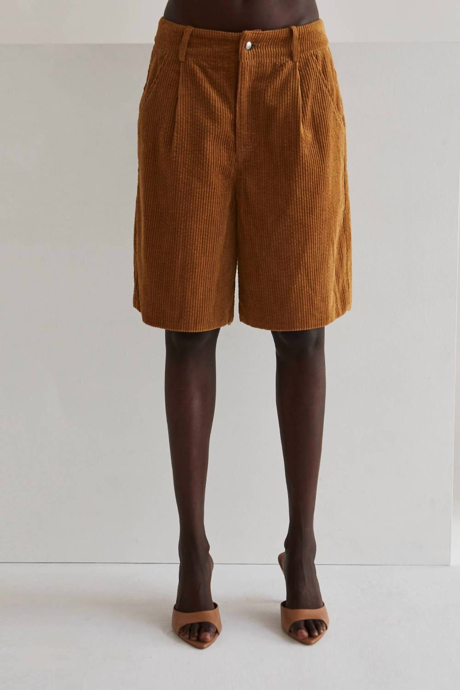 CRESCENT Corduroy Bermuda Shorts in myrtle - women's shorts