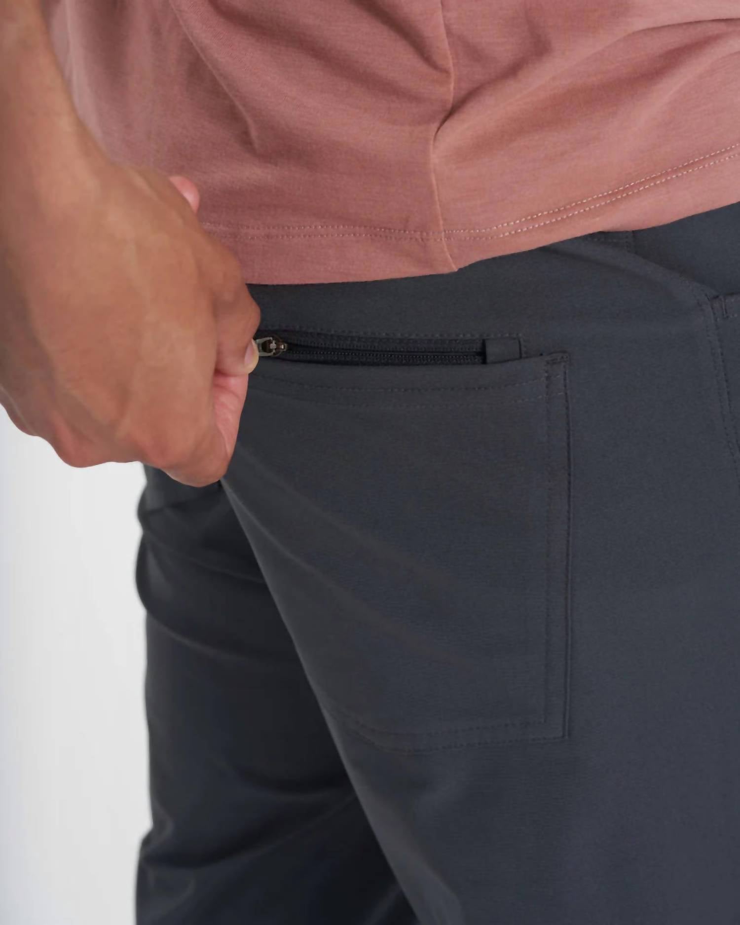 Vuori Meta Athletic Slim 32" Pants in charcoal - men's pants - alternate view