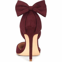 Carcuume - Women's Bow Closed Toe Heel Shoes