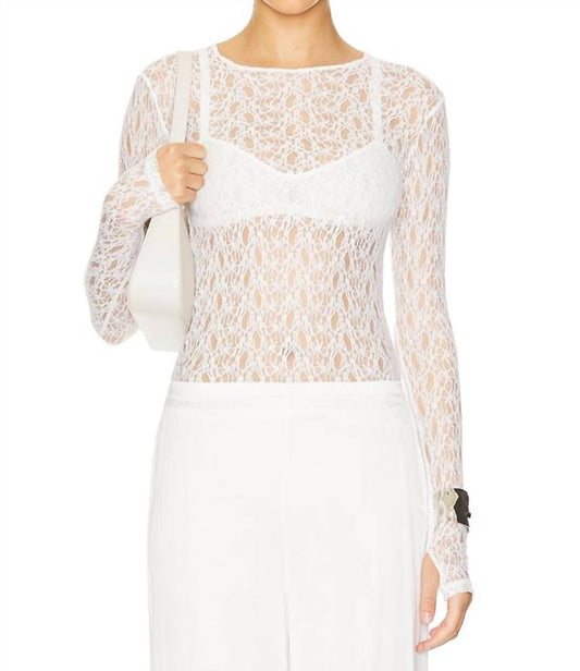 Enza Costa - Lace Long Sleeve Crew Top