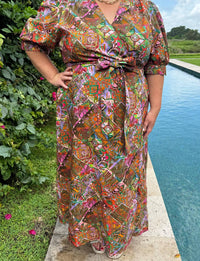 Marie Oliver - Rita V-neck Wrap Maxi Dress - Plus
