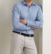 PETER MILLAR Brevard Crown Lite Stretch Shirt in ruddy blue - men's shirt