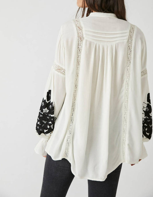 Free People - Tusalossa V-neck Long Sleeve Embroidered Top