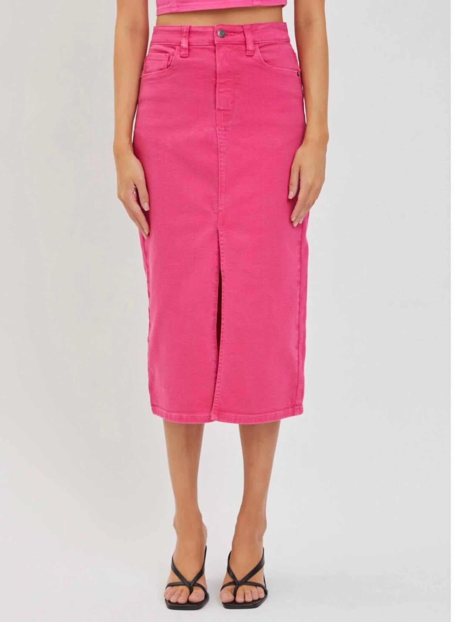 Cello - Paylon Denim Midi Skirt