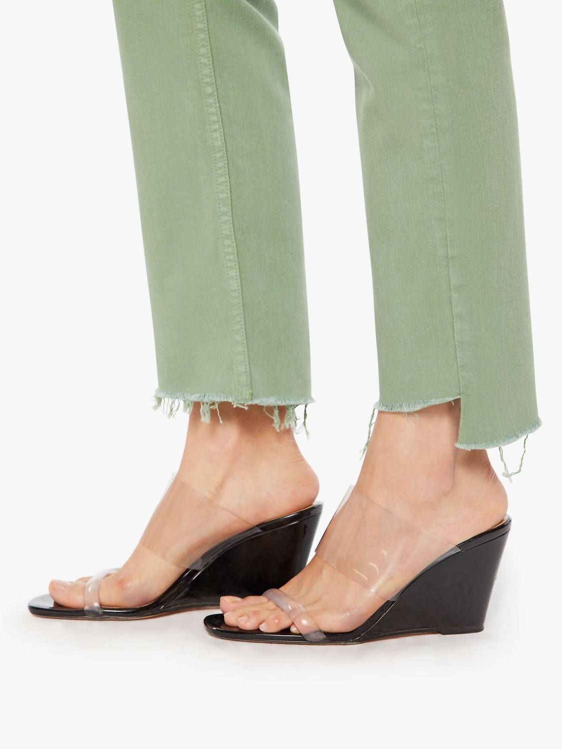 Mother - High Waisted Rider Ankle Step Fray Jeans
