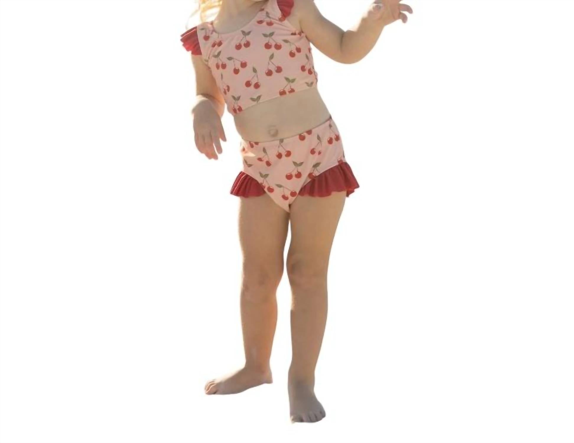 Emerson And Friends - Girl's Very Cherry Flutter Bikini Swimsuit