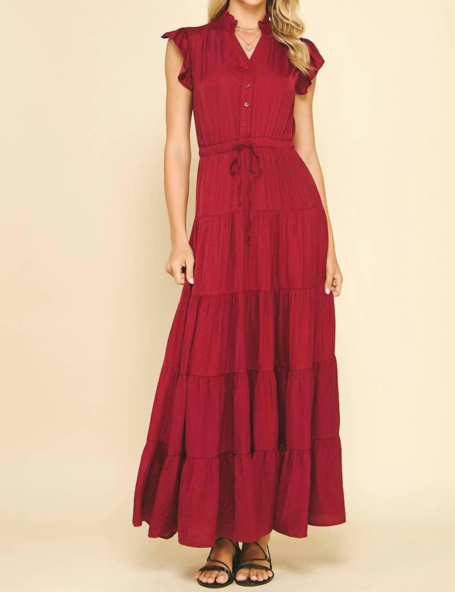 Pinch - Satin Tiered Maxi Dress