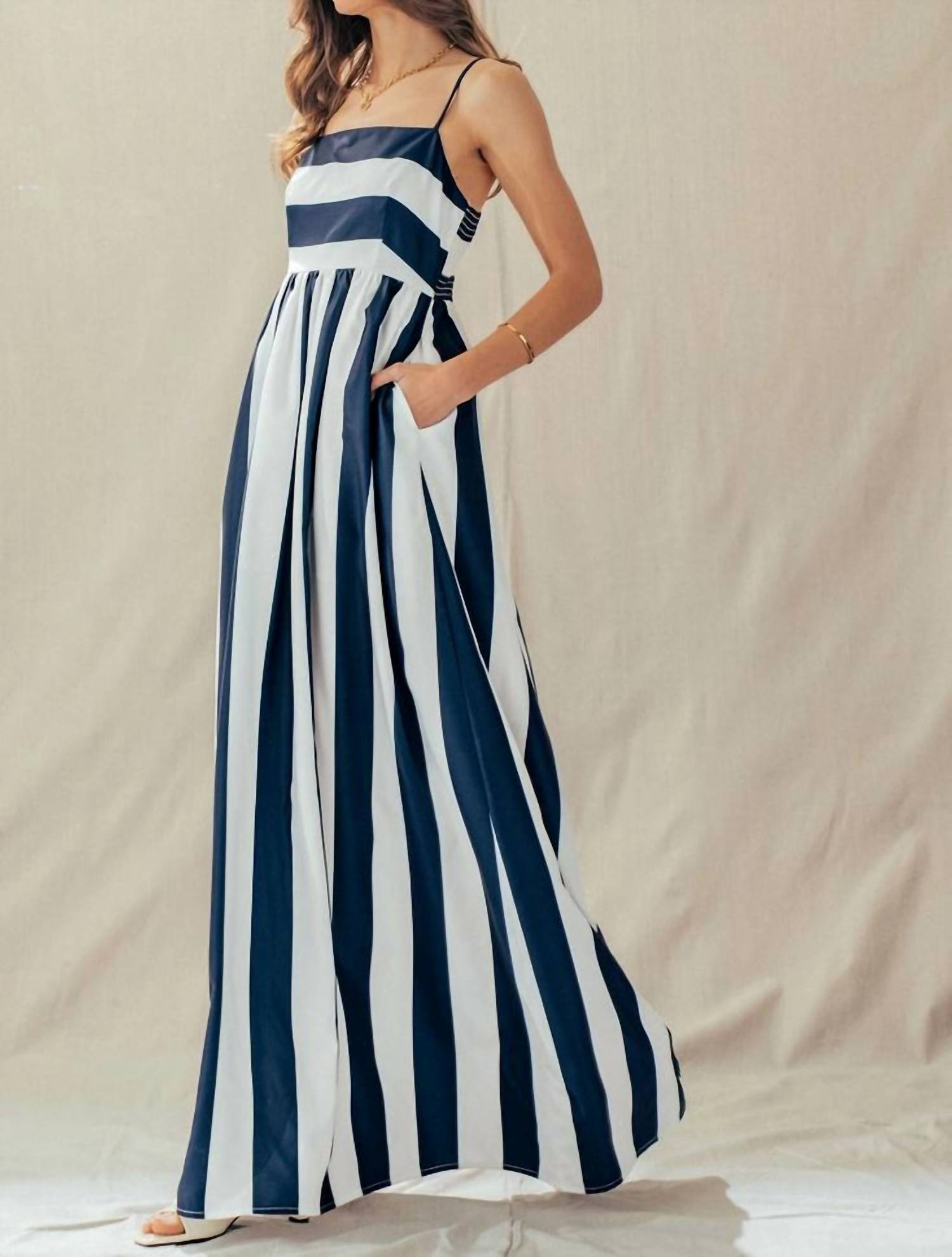 Urban Daizy - Striped Smocked Back Dress