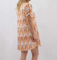 ADRIENNE Satin Petals Dress in pastel print - women's dress - detail view