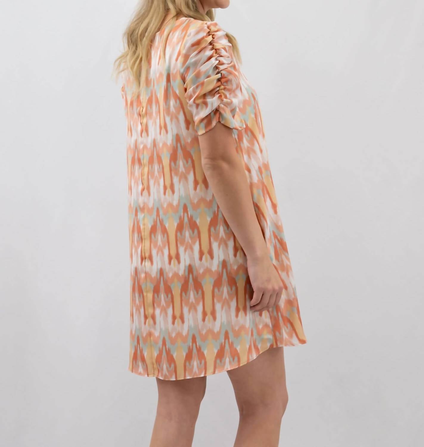 ADRIENNE Satin Petals Dress in pastel print - women's dress - detail view