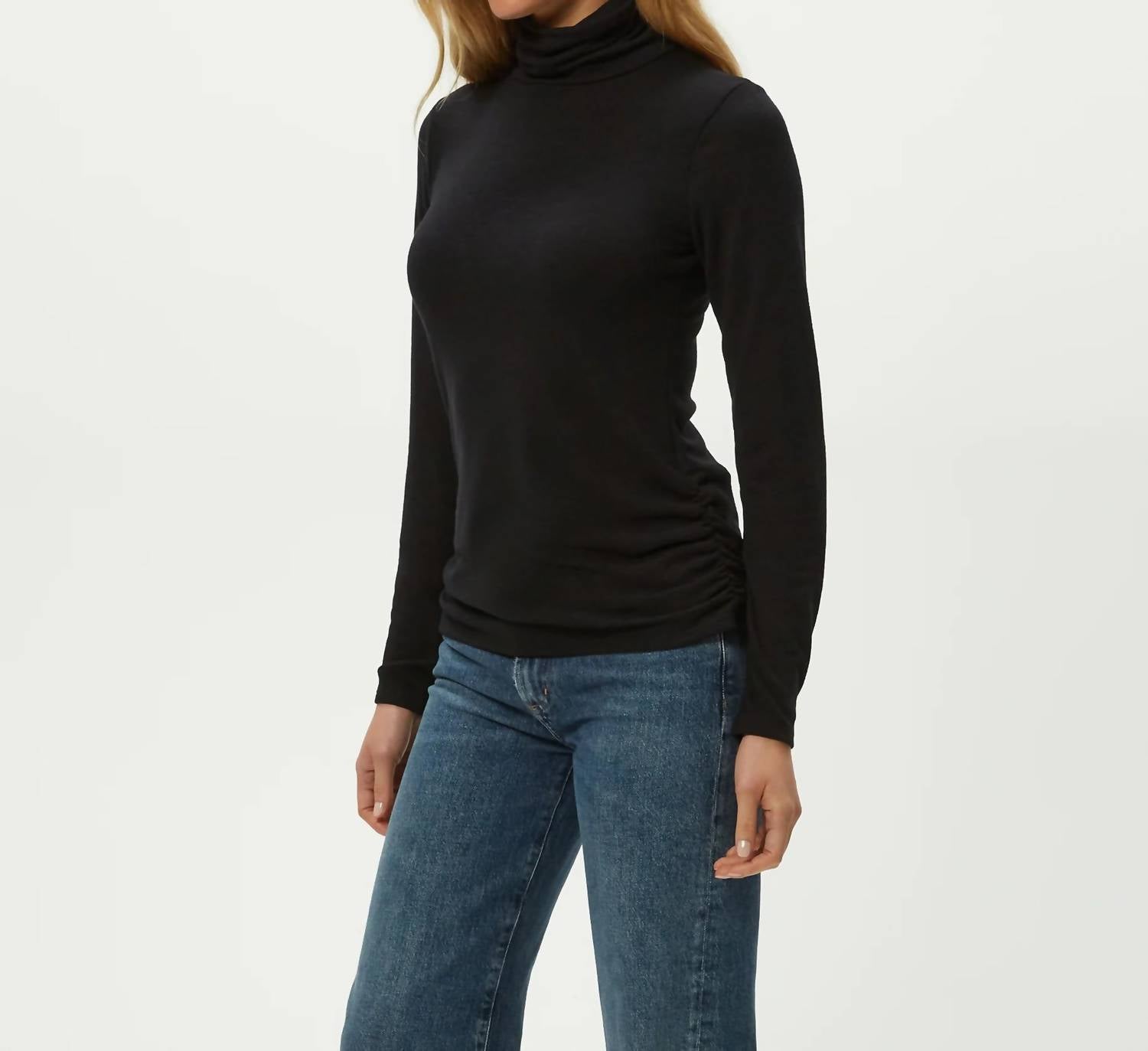 Michael Stars - Jojo Side Ruched Turtle Neck Sweater