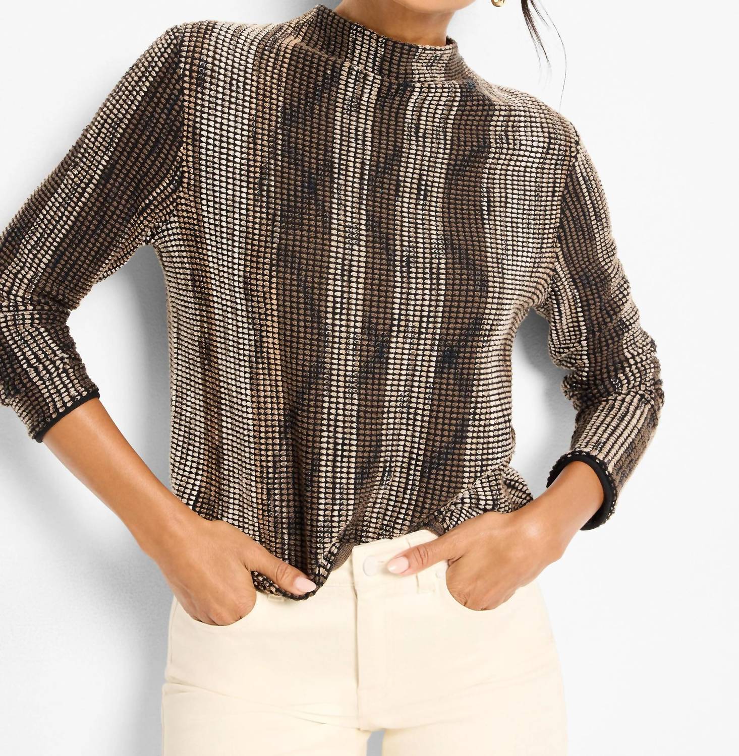 Nic + Zoe - Ombre Pixel Knit Sweater