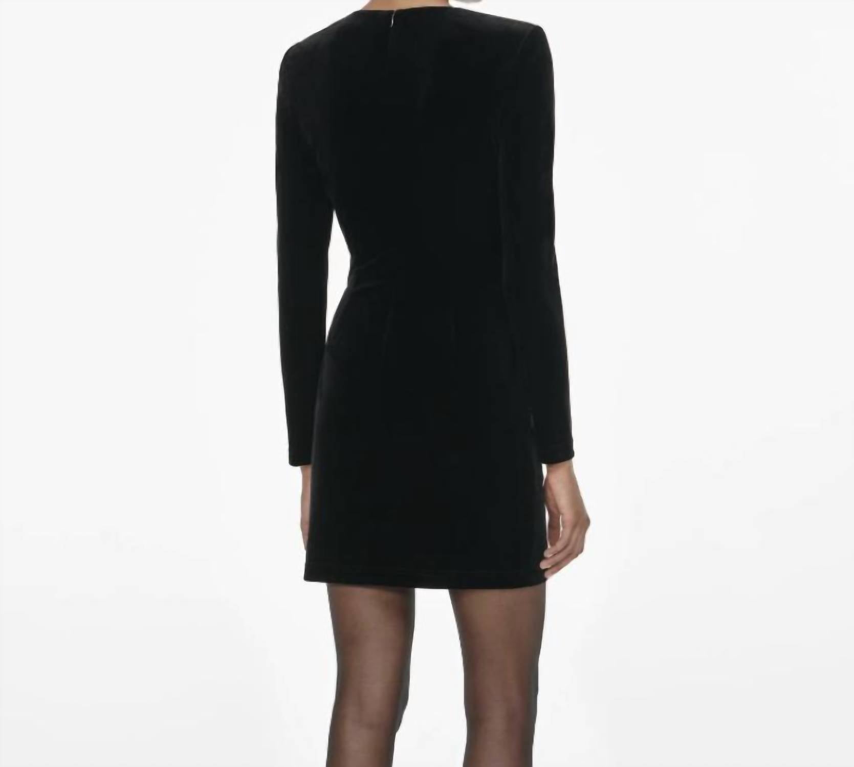 self-portrait Velvet Embellished Mini Dress in black - women's dress - view 4