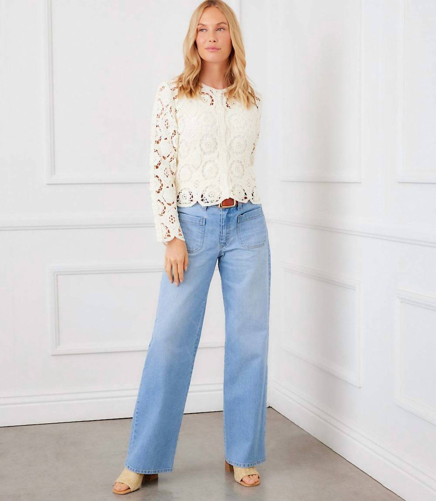 Karen Kane - Lauren Patch Pocket Jeans - Petite