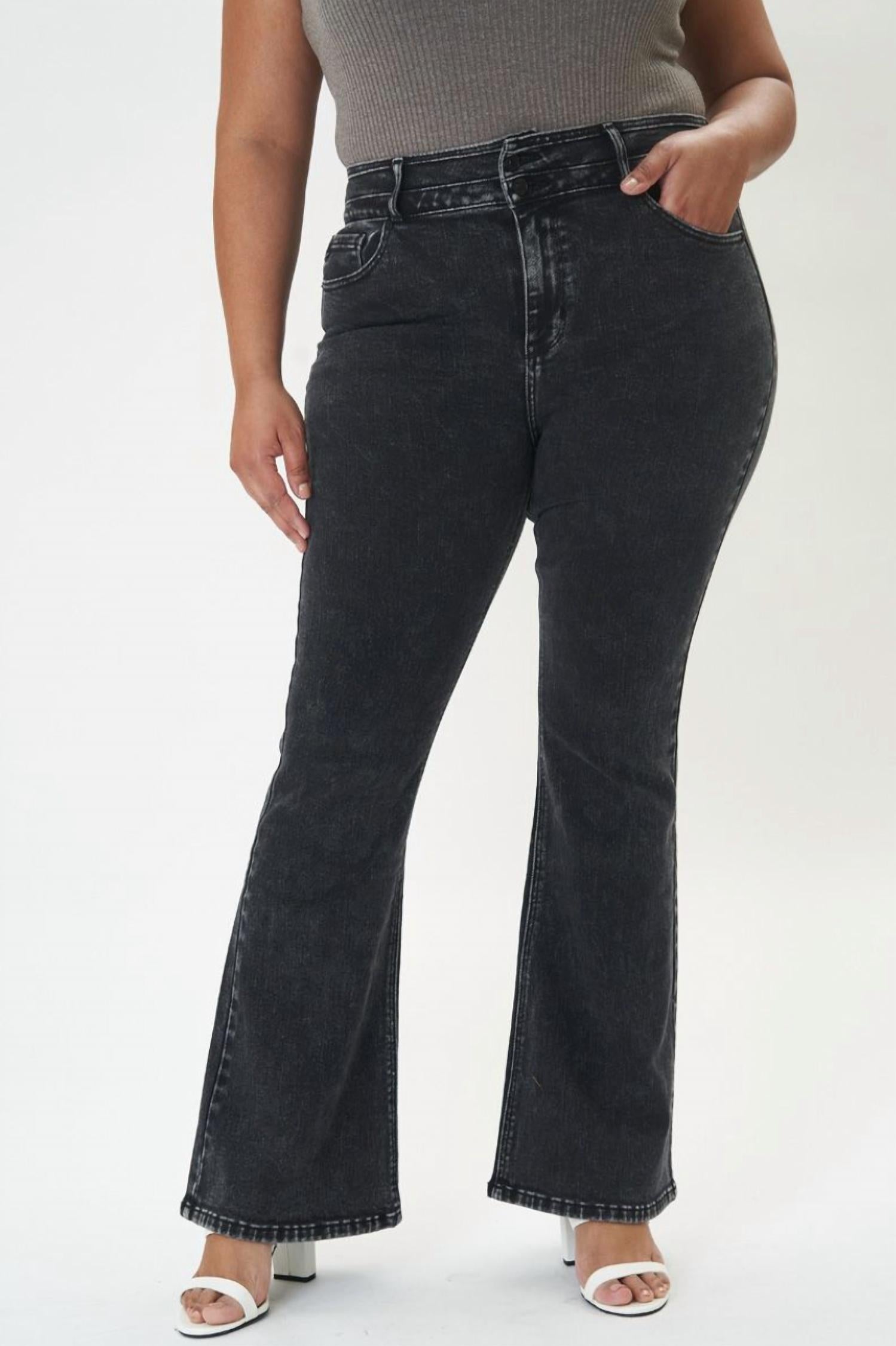 Kancan - Jovi Ultra High Rise Flare Jeans - Plus Size