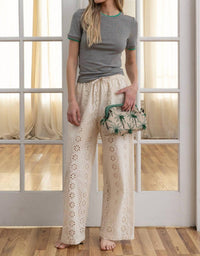 Raisonnel - Teagan Eyelet Embroidered Wide-leg Pants