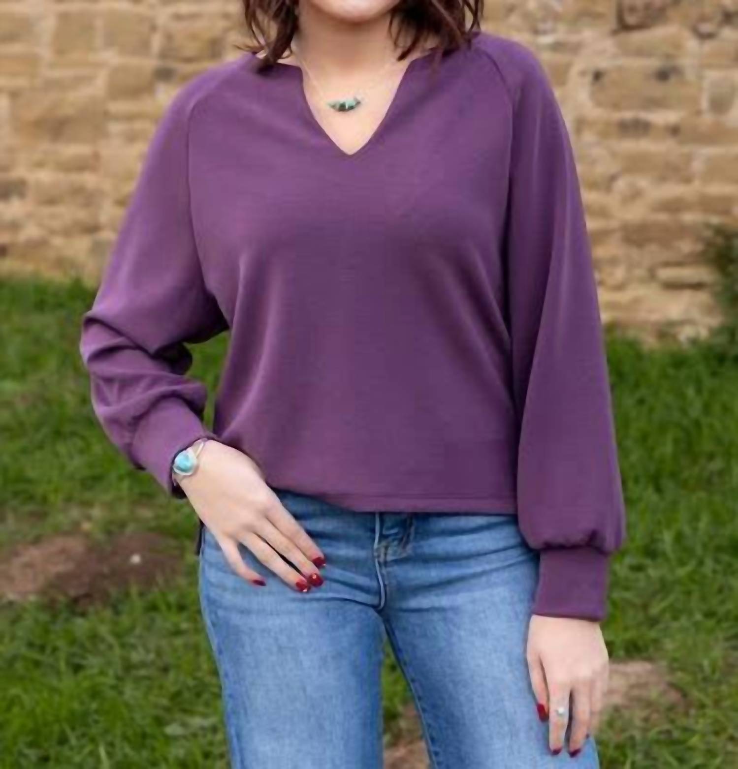 Yelete - Sofie Soft Raglan Long Sleeve Top