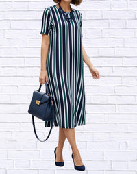 Calypso - Striped Knit Bon Bon Dress