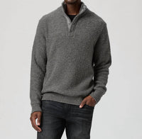 Paige Kotoni Snap Collar Sweater in dark grey - men's sweater