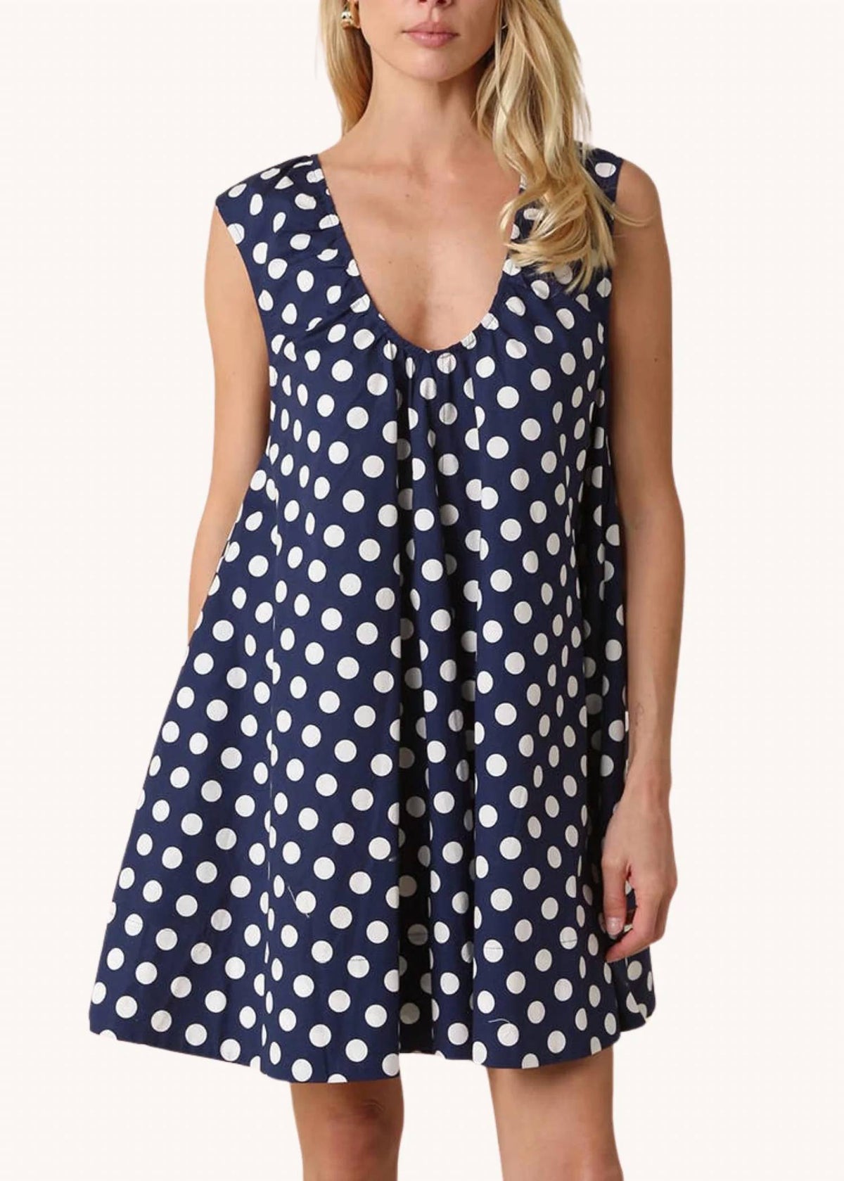 Olivaceous - Erin Polka Dot Swing Mini Dress