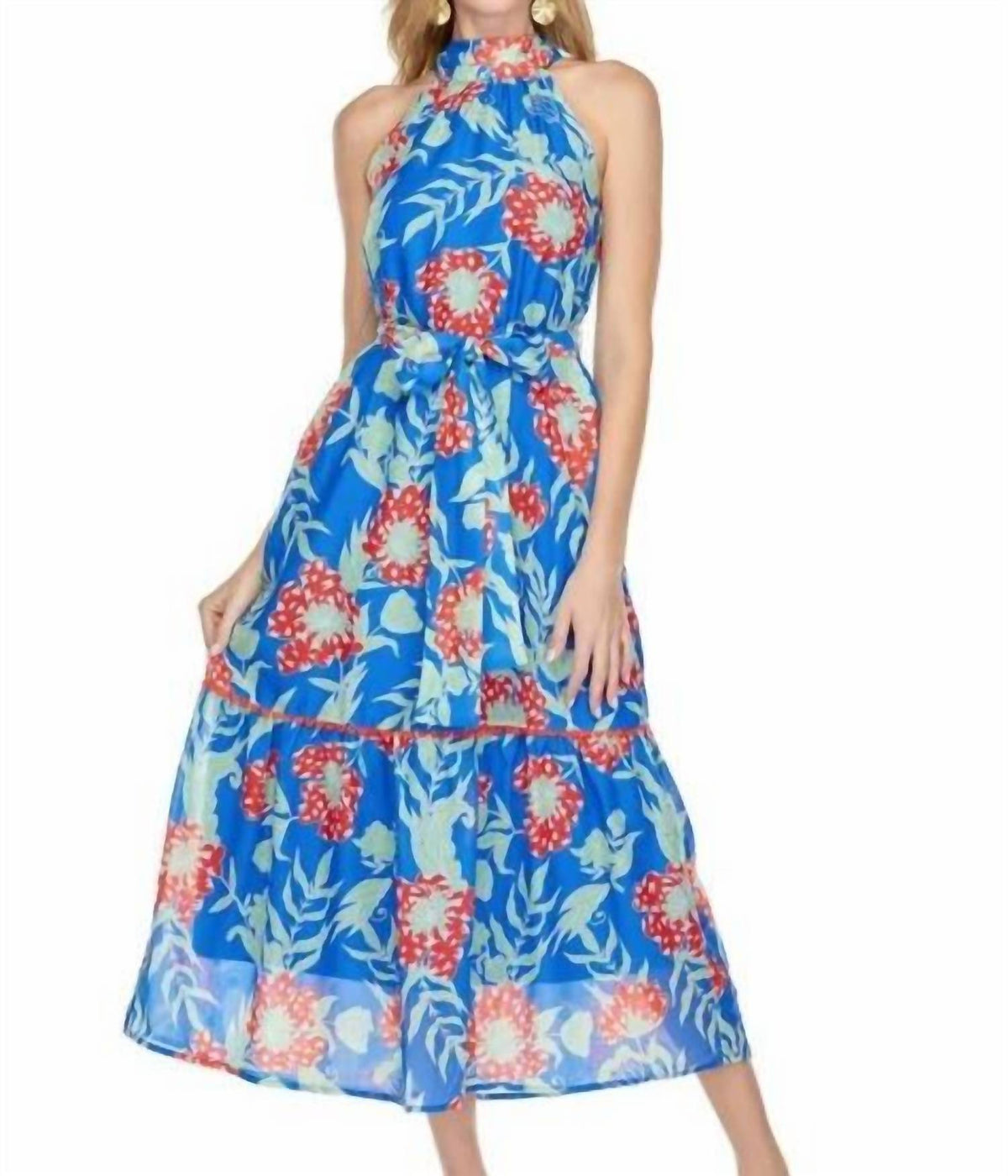 Jade - Trimmed Halter Maxi Dress