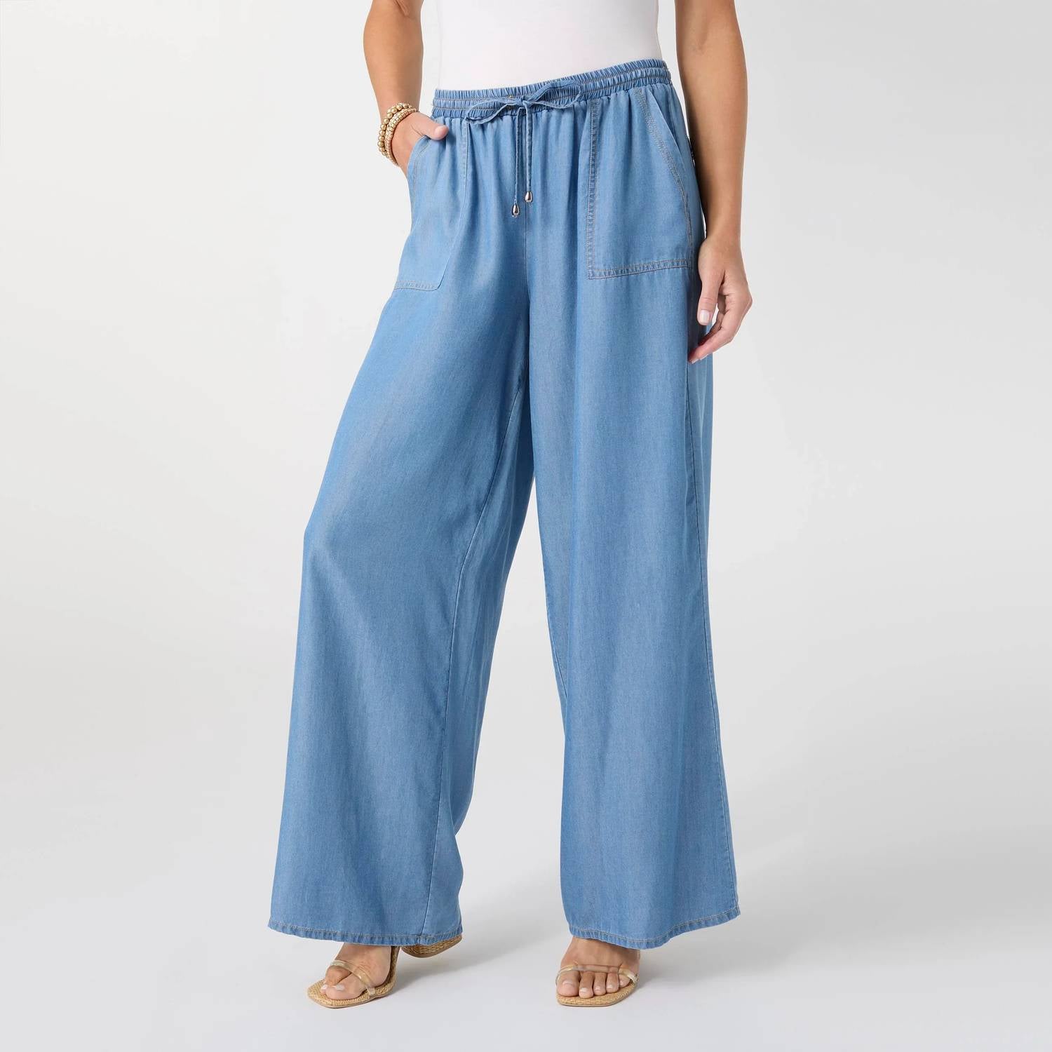 Coco + Carmen - Khloe Chambray Pant With Pockets