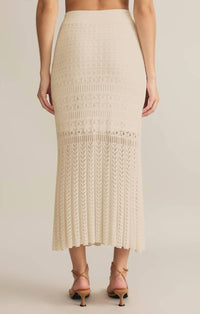 Z Supply Women's Soria Crochet Skirt in sea salt - women's skirt - detail view