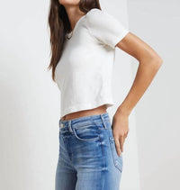 L'Agence - Women's Donna Cropped Crew Neck Tee