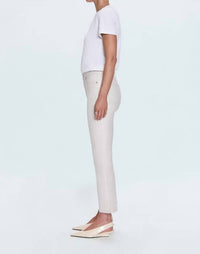 PISTOLA Lennon High Rise Crop Boot Jeans in ivory luster - women's jeans - detail view
