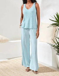 Tribal - Combed Cotton Sleeveless V-neck Sweater