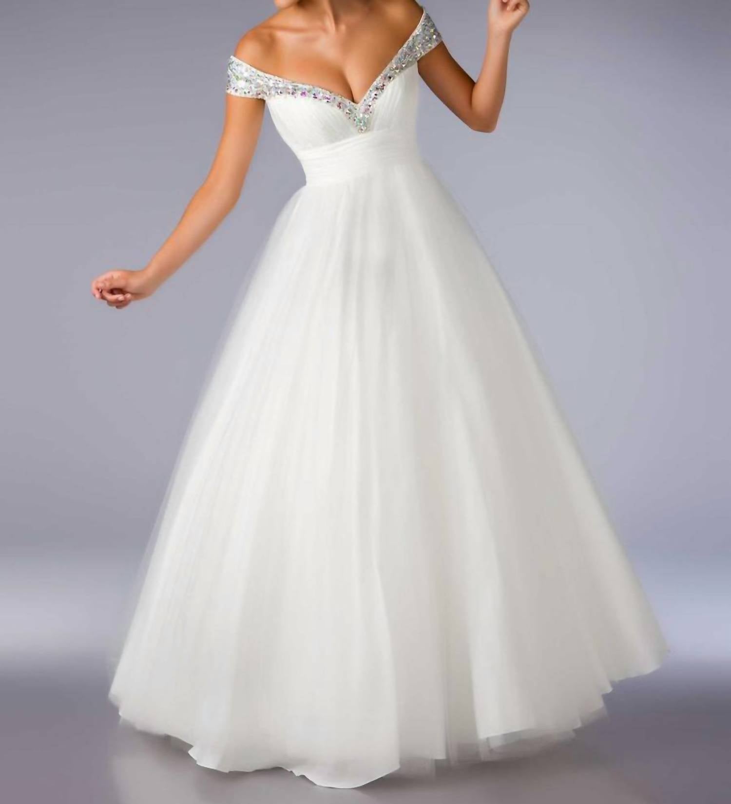 Mac Duggal - Crystal Off the Shoulder Gown