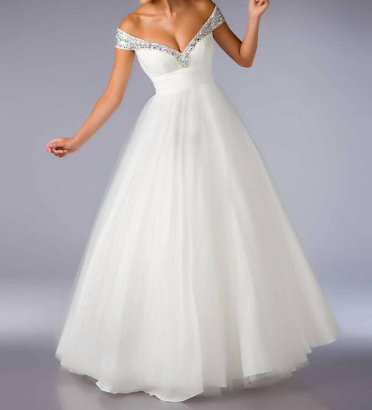 Mac Duggal - Crystal Off the Shoulder Gown