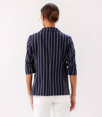 Karen Kane - Stripe Ruched Sleeve Jacket