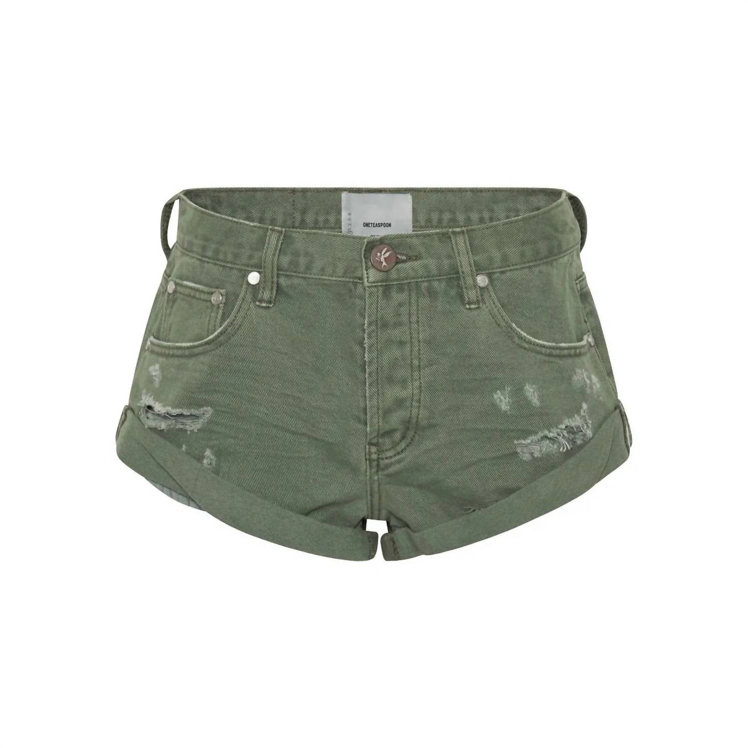 ONE TEASPOON Bandit Low Rise Short in super khaki - women's shorts - view 5