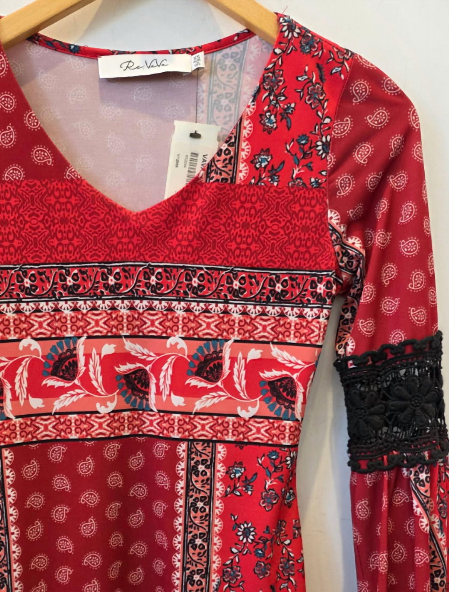 Vava - Women's Mixed Paisley And Floral Print Top