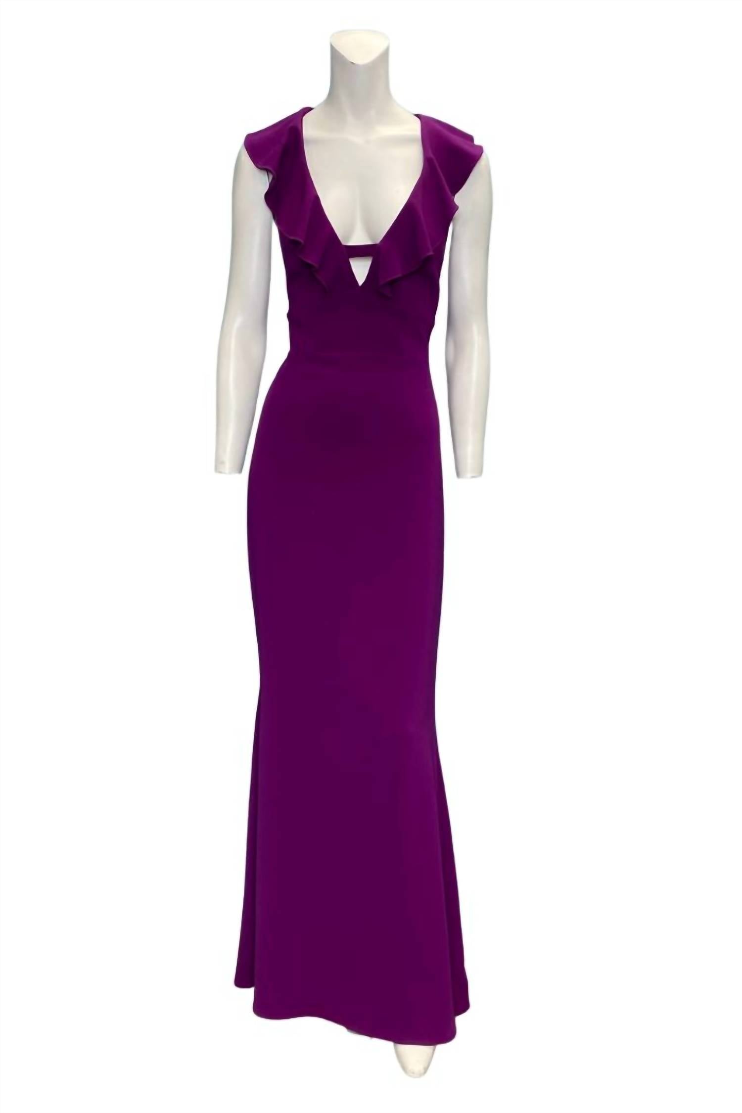 Issue New York - V Neck Evening Gown