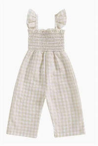 Ajc Wholesale - Girls Wide Leg Checkered Jumpsuit