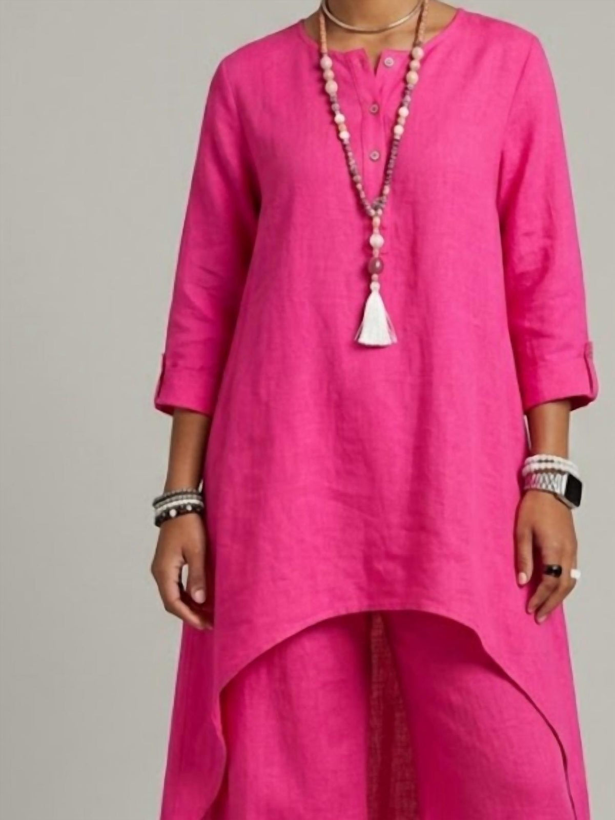 Miami Sample Apparel - Casual Long Sleeve Cotton Linen Two-piece Set