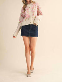 &Merci - Southern Grace Floral Knit Sweater Cardigan