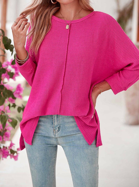 Shewin - Fuchsia Textured Pullover
