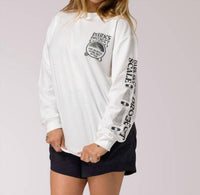Parks Project Unisex Dark Sky Scale Long Sleeve Tee in marshmallow - women's long sleeve top - detail view