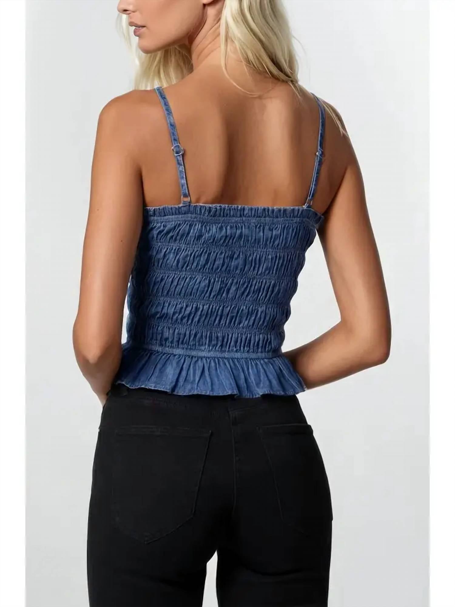 Wisteria Lane - Smocked Chambray Top