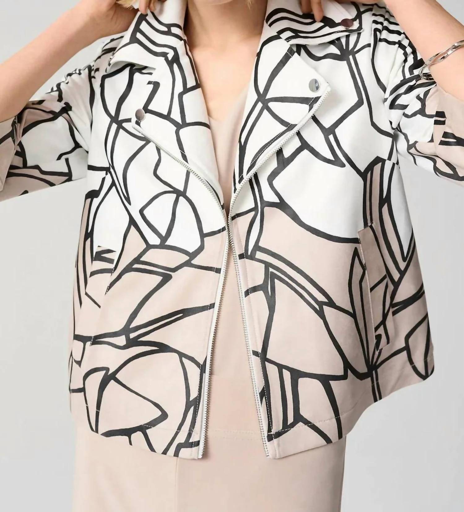 Joseph Ribkoff - Patterned Moto Jacket