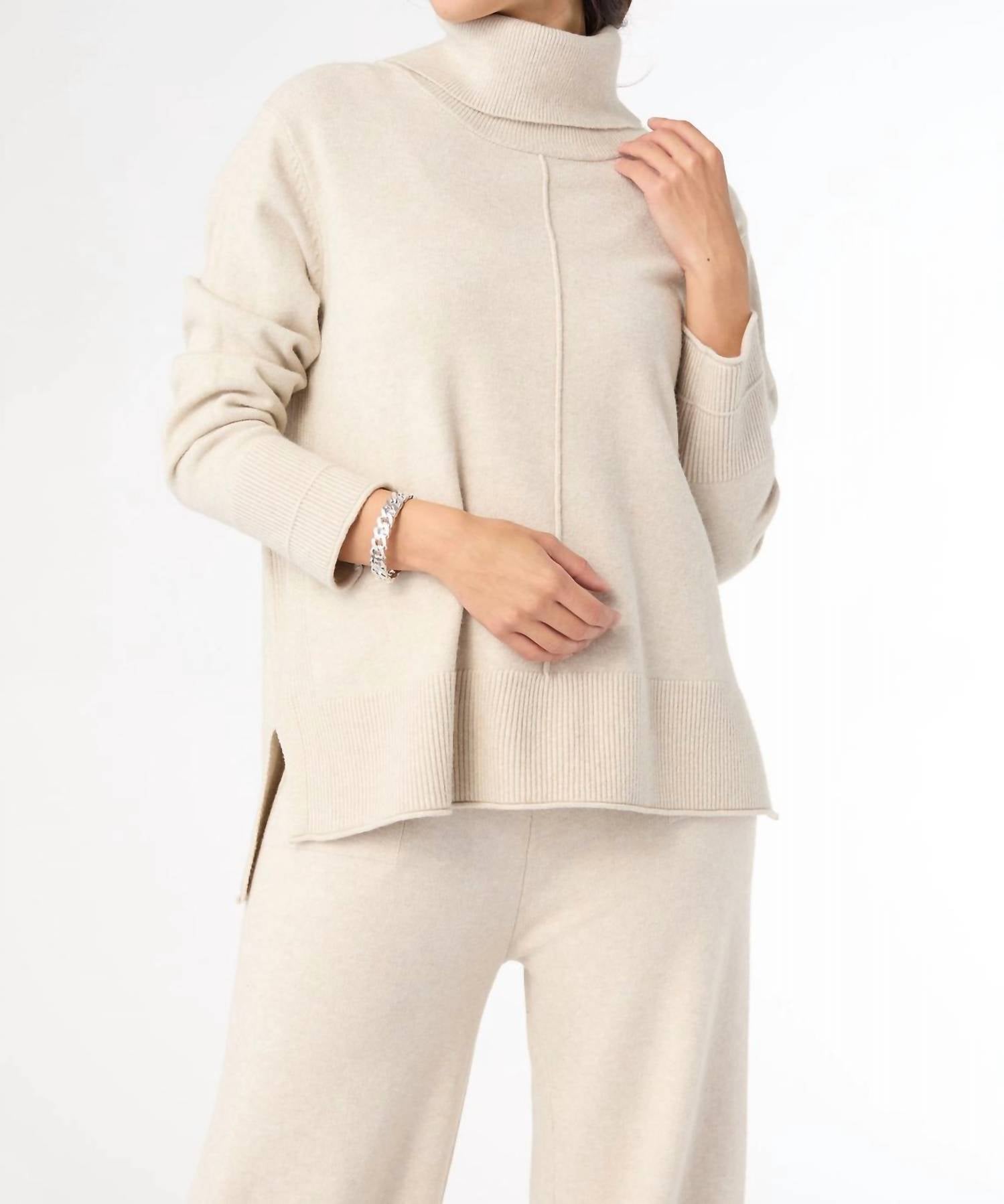 Coco + Carmen - Heavenly-luxe Cowl Neck With Rib Trim Sweater
