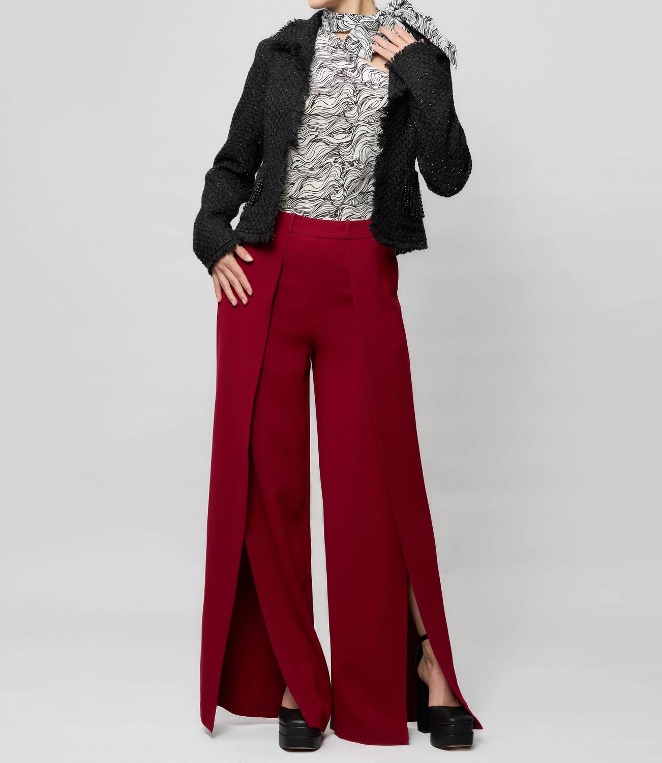 Solgo Atelier - Dina Wide Leg Crepe Pants