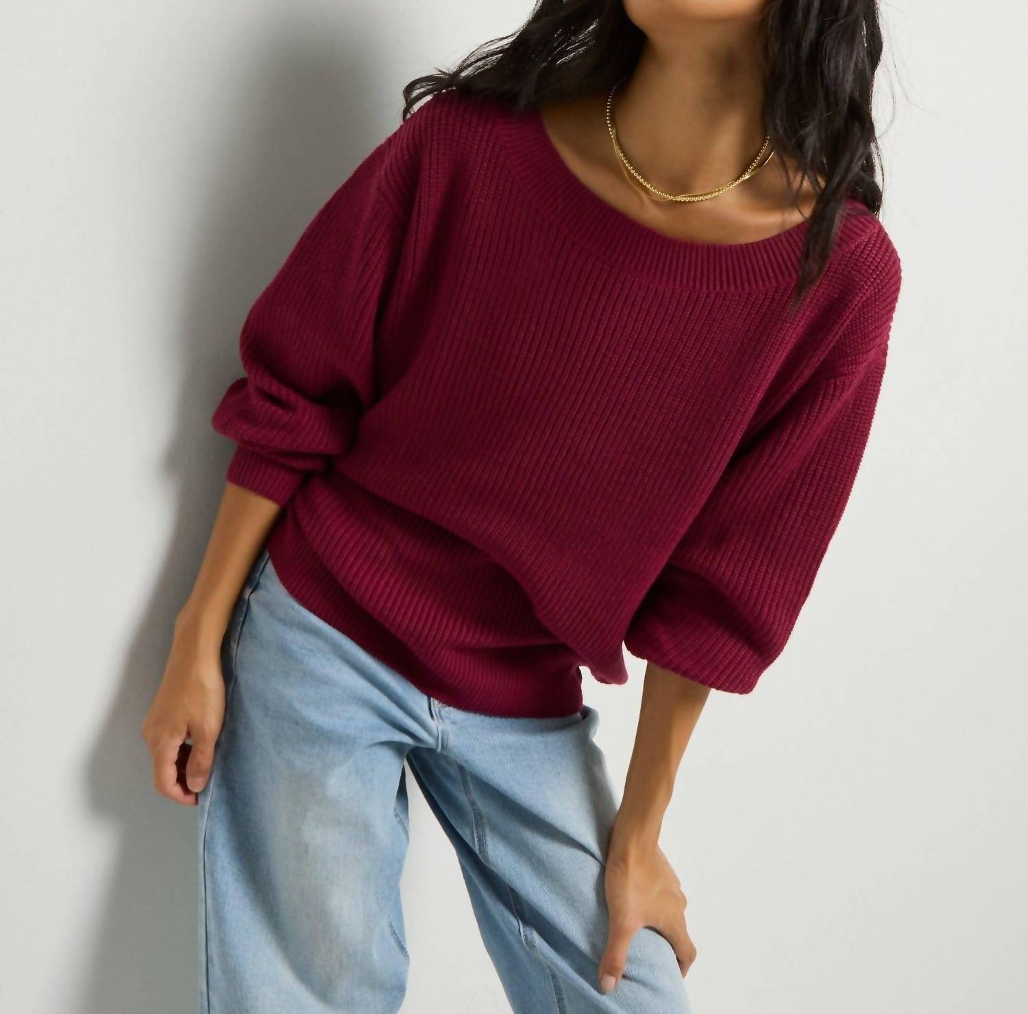 Seventy Eight And Sunny - Coastal One Shoulder Sweater