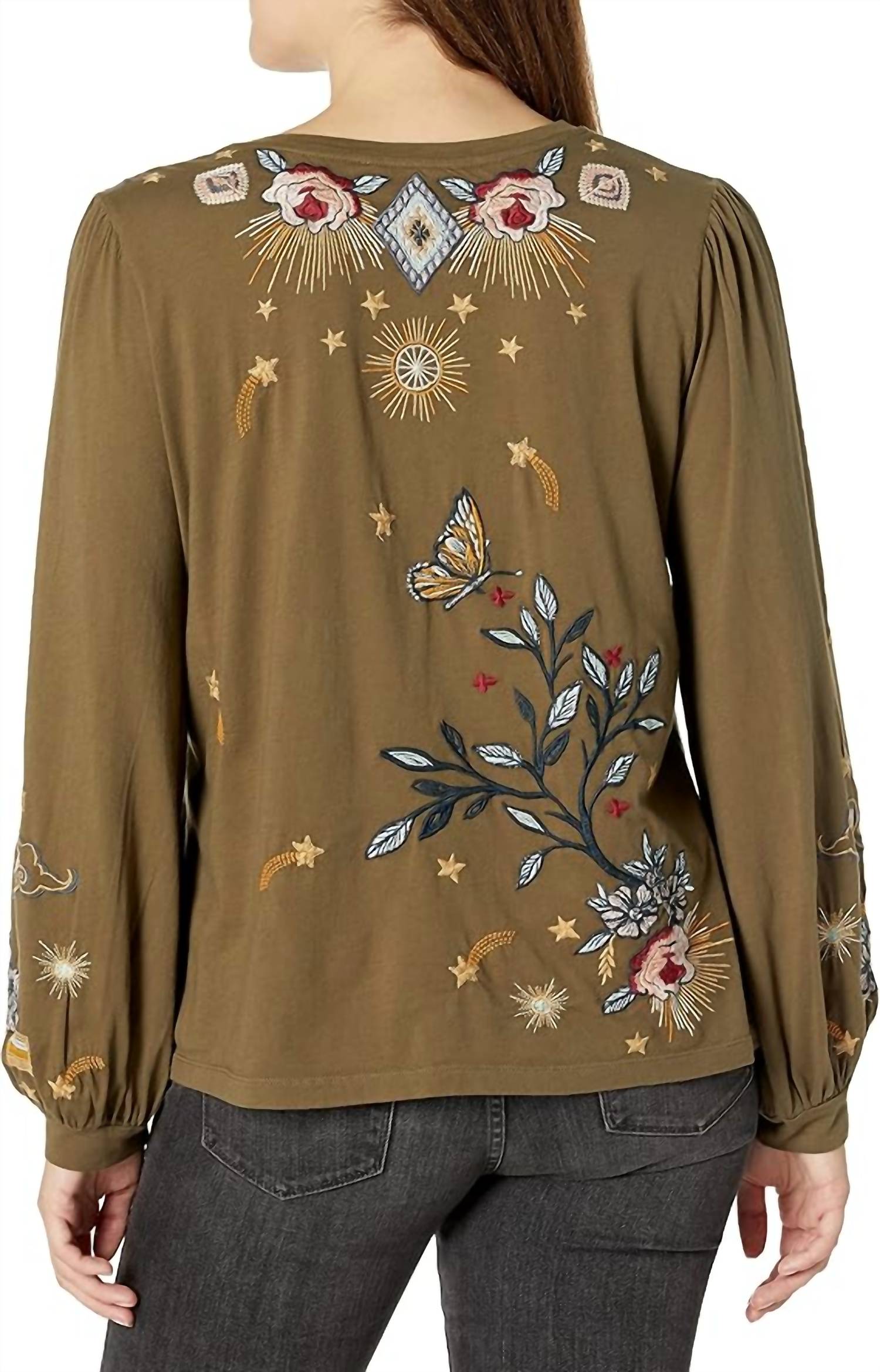 Johnny Was - Selah Cuffed Puff Sleeve Tee Blouse